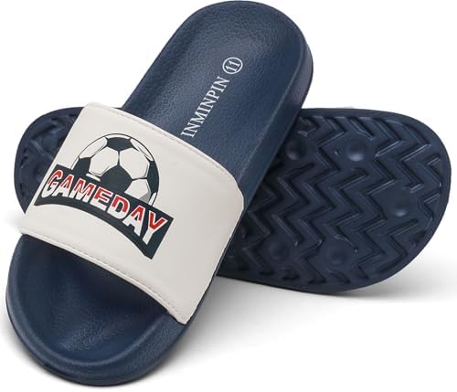 INMINPIN Kids Boys Girls Ball Sprots Slides Sandals Ultra Comfortable Beach Pool Shower Shoes House Slide Indoor Outdoor For Sports Fan