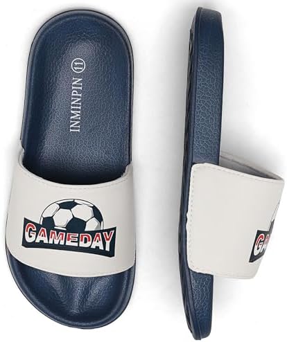 INMINPIN Kids Boys Girls Ball Sprots Slides Sandals Ultra Comfortable Beach Pool Shower Shoes House Slide Indoor Outdoor For Sports Fan