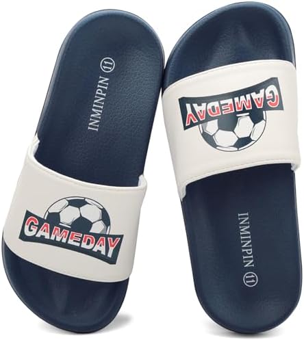 INMINPIN Kids Boys Girls Ball Sprots Slides Sandals Ultra Comfortable Beach Pool Shower Shoes House Slide Indoor Outdoor for Sports Fan