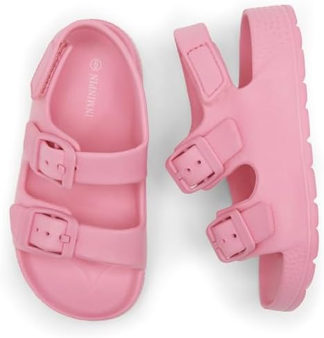 INMINPIN Toddler Boys Girls Buckle Sandals Comfort Open Toe Sandal With Adjustable Back Strap