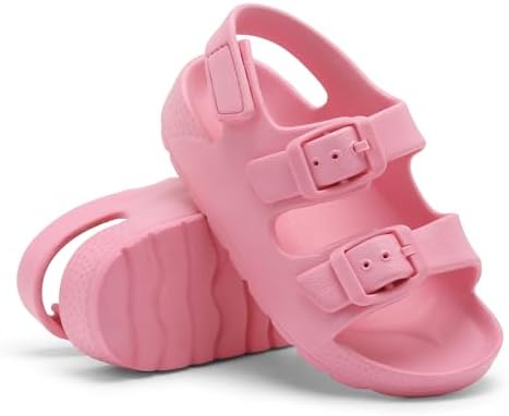 INMINPIN Toddler Boys Girls Buckle Sandals Comfort Open Toe Sandal With Adjustable Back Strap