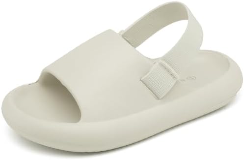 INMINPIN Toddler Boys Girls Slides Sandals Comfort Beach Pool Shower Slippers with Elastic Back Strap