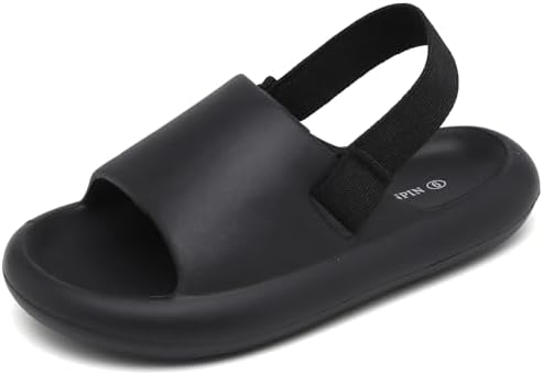 INMINPIN Toddler Boys Girls Slides Sandals Comfort Beach Pool Shower Slippers with Elastic Back Strap
