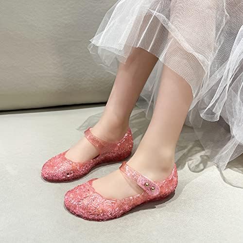 Jelly Shoes For Girls Snow Queen Princess Birthday Sandals For Little Girls Blue Toddler Glitter Sandals Size 9 Frozen Inspired Party Cosplay Costumes Dress Flats