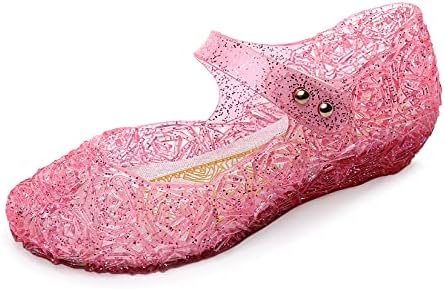 Jelly Shoes for Girls Snow Queen Princess Birthday Sandals for Little Girls Blue Toddler Glitter Sandals Size 9 Frozen Inspired Party Cosplay Costumes Dress Flats
