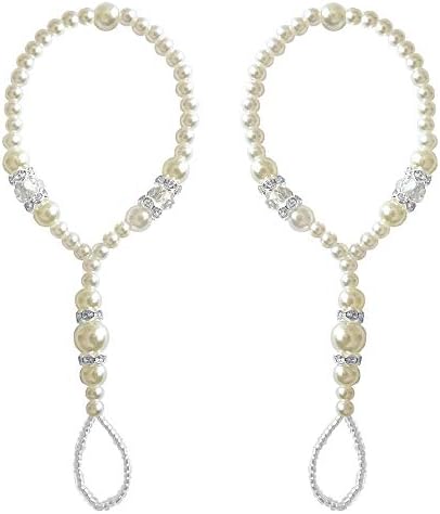 JEWSUN Newborn Barefoot Sandals Baby Girl's Rhinestone Barefoot Sandals Baby Girl's Gift Photograph Props