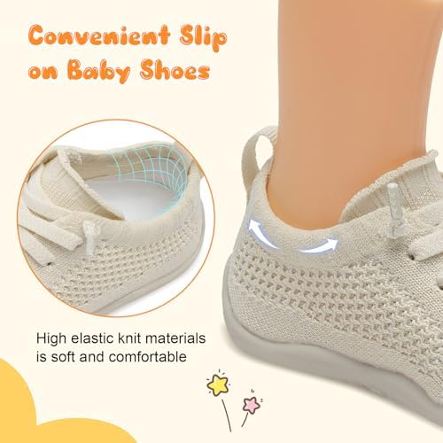 JIASUQI Baby Shoes For Toddler Boys Girls Sneakers Slip On Walking Shoes For Babies