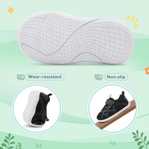 JIASUQI Toddler Shoes For Baby Girls Sneakers Barefoot Walking Shoes Running Tennis Shoes