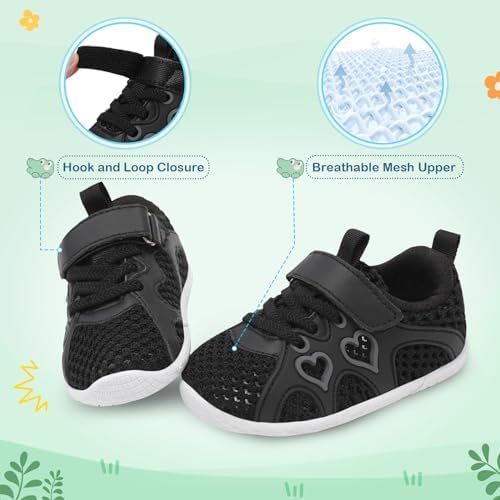 JIASUQI Toddler Shoes For Baby Girls Sneakers Barefoot Walking Shoes Running Tennis Shoes