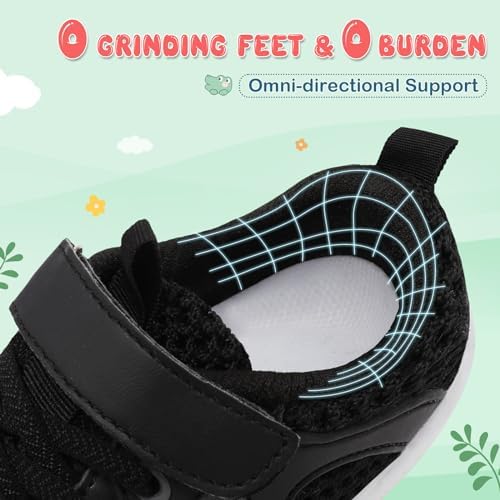JIASUQI Toddler Shoes For Baby Girls Sneakers Barefoot Walking Shoes Running Tennis Shoes