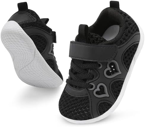 JIASUQI Toddler Shoes for Baby Girls Sneakers Barefoot Walking Shoes Running Tennis Shoes