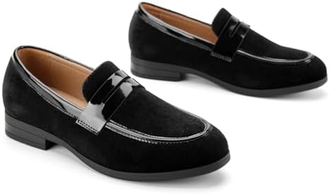 JITAI Velvet Boy's Dress Shoes Slip-On Loafers Wedding Shoes For Boys