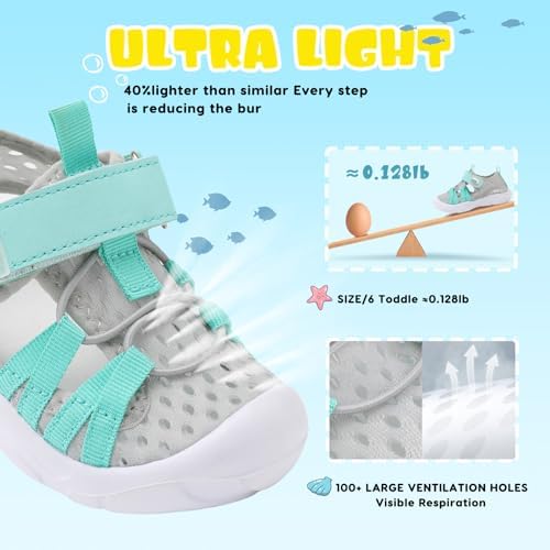 JOINFREE Toddler Boys Girls Water Shoes Breathable Qucik Dry Sport Beach Sandals Lightweight Barefoot Flexible