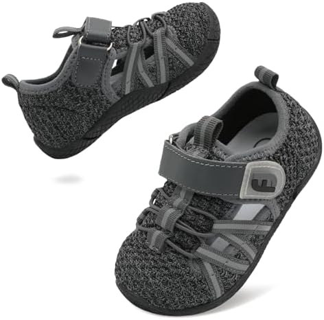 JOINFREE Toddler Sandals Boys Girls Breathable Closed Toe Water Beach Sandals Kids Wide Barefoot Summer Water Shoes Baby Walking Sneakers