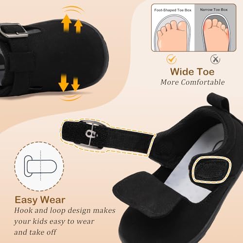 JOINFREE Toddler Shoes Girls Boys Lightweight Dress Shoes Wide Barefoot Flats Fashion School Shoe Kids Fall Walking Sneakers