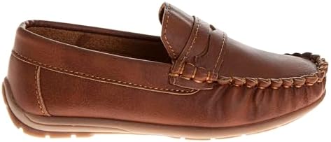 Josmo Boys Moccasin Driving Loafers - Casual Dress Penny Slip On Boat Shoes (Sizes: 5-10 Toddlers / 11-13 Little Kids / 1-5 Big Kids)