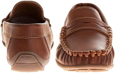 Josmo Boys Moccasin Driving Loafers - Casual Dress Penny Slip On Boat Shoes (Sizes: 5-10 Toddlers / 11-13 Little Kids / 1-5 Big Kids)