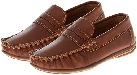 Josmo Boys Moccasin Driving Loafers - Casual Dress Penny Slip On Boat Shoes (Sizes: 5-10 Toddlers / 11-13 Little Kids / 1-5 Big Kids)
