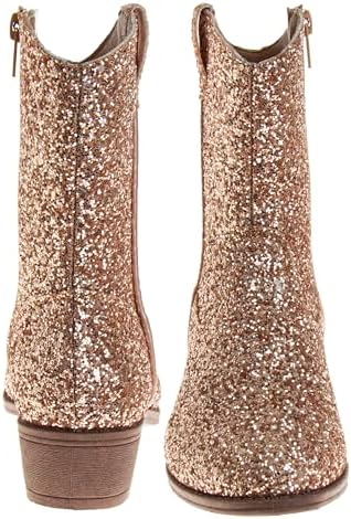Josmo Glitter Girls Cowgirl Boots Mid Calf Boots Girl Cowboy Boots Size Little Kids/Big Kids