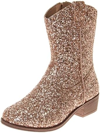 Josmo Glitter Girls Cowgirl Boots Mid Calf Boots Girl Cowboy Boots Size Little Kids/Big Kids