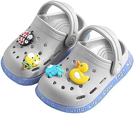 JUXI Toddler Clogs Girls Boys Clogs Garden Shoes EVA Lightweight Summer Slipper Cartoon Slides Baby Comfort Sandals