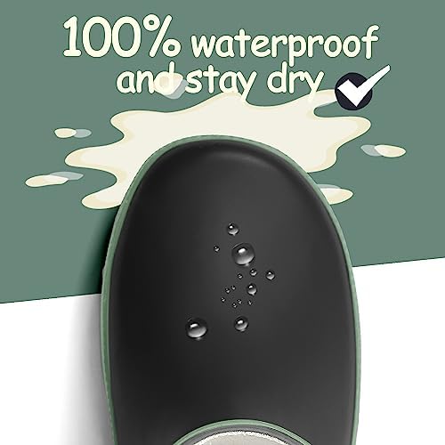 K KomForme Kids Rain Boots Waterproof Rubber Matte Boots With Easy-on Handles
