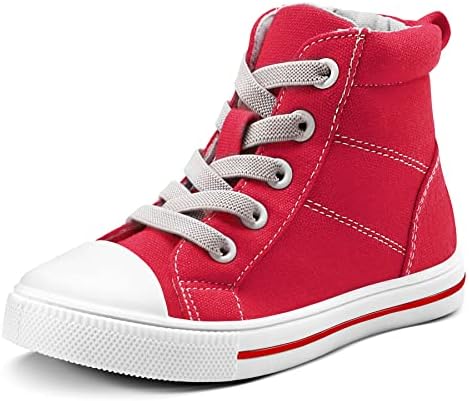 K KomForme Kids Sneakers for Boys and Girls Toddler Canvas High Top Walking Causal Shoes with Zipper