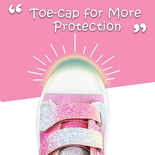 K KomForme Toddler Boys & Girls Shoes Kids Canvas Sneakers With Cartoon Dual Hook And Loops
