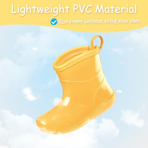 K KomForme Toddler Rain Boots Baby Easy-on Rain Shoes For Boys And Girls Waterproof Lightweight Outdoor