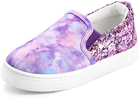 K KomForme Toddler Sneakers for Girls Boys Slip On Canvas Walking Shoes