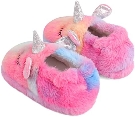 KAKU NANU Toddler Kids Slippers Cute Animal Cartoon Shoes Girls Boys Warm Fleece Winter Household Slippers
