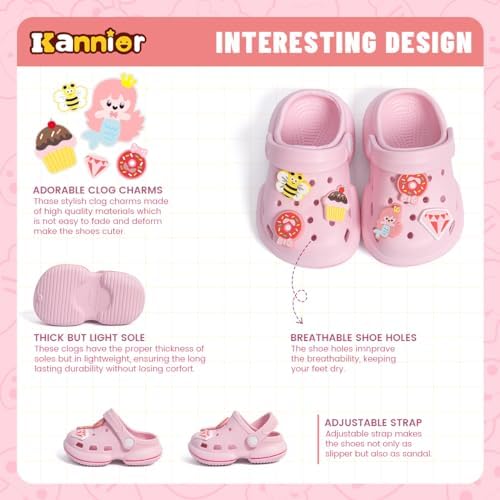 Kannior Toddler Kids Infant Boys Girls Cute Garden Clogs Water Sandals Slip On Shoes Slipper Slides Lightweight Outdoor Summer Children Beach Pool Play Shoes (Baby/Toddler Kids)