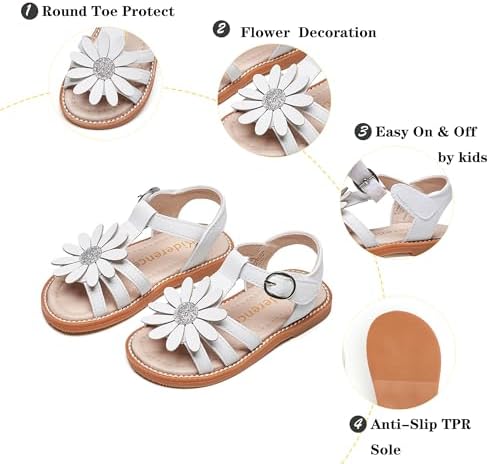Kiderence Toddler Girls Sandals Little Girls Kids Summer Shoes Toddler Sandals