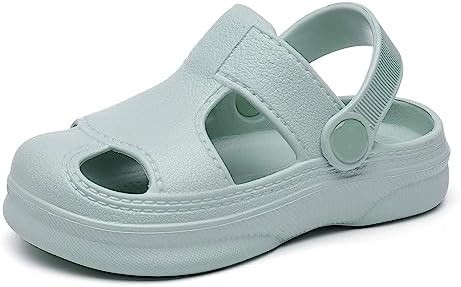 Kids Macaroon Clog Garden Shoes Boys Girls Strap Slipper for Water Shower Beach Pool