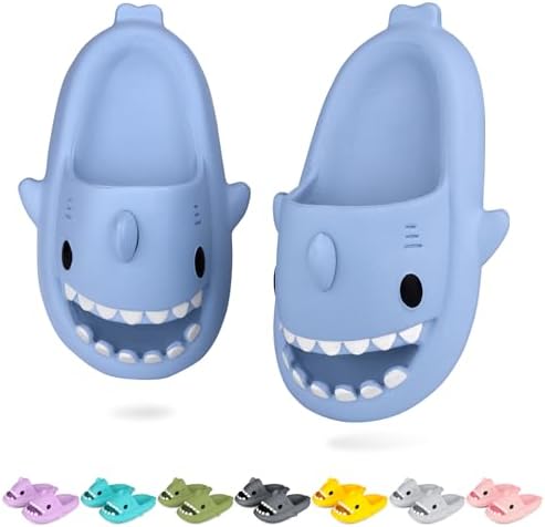 Kids Shark Cloud Slides Toddler Boys Girls Shower Slippers Boys Girls Cute Cartoon Fish Flip Flops Beach Pool Home Sandals Quick Dry Non-Slip