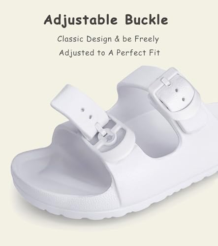 Kids Slides Sandals Double Buckle Adjustable Boys Girls