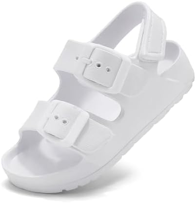 Kids Slides Sandals Double Buckle Adjustable Boys Girls
