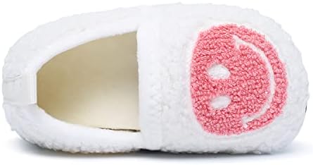 Kids Slippers Toddler Smile Face House Slippers Indoor Home Non-Slip Rubber Sole Shoes Warm Cozy Socks