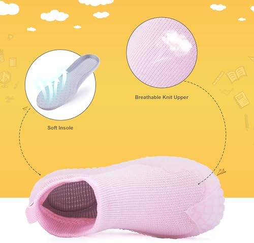 Kids Sock Shoes Non-Skid Sneakers Boys Girls Water Shoes Toddlers Babys Walking Shoes Soft Rubber Sole