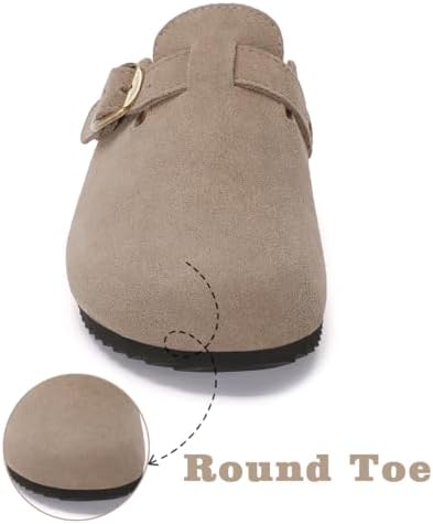 Kids Suede Clogs Boys Girls Cork Footbed Potato Shoes Classic Slip On Leather Mules Children Indoor Outdoor Sandals With Adjustable Buckle