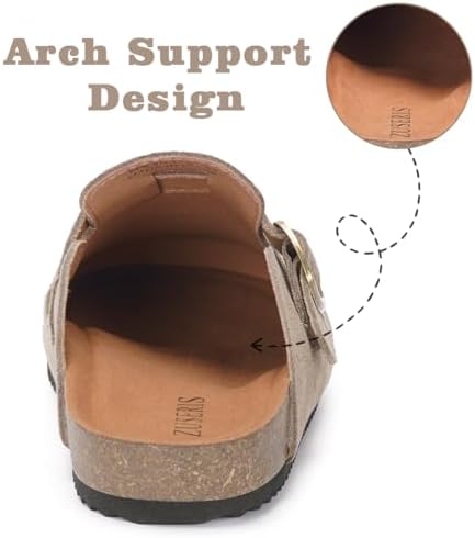 Kids Suede Clogs Boys Girls Cork Footbed Potato Shoes Classic Slip On Leather Mules Children Indoor Outdoor Sandals With Adjustable Buckle