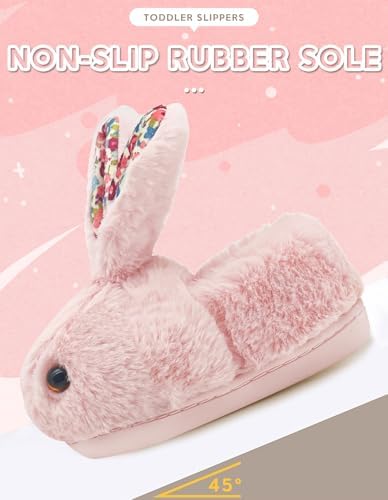 Kids Toddler Slippers Boys Girls Dinosaur Bunny House Shoes Non Slip Warm Soft Winter Fuzzy Indoor Slipper