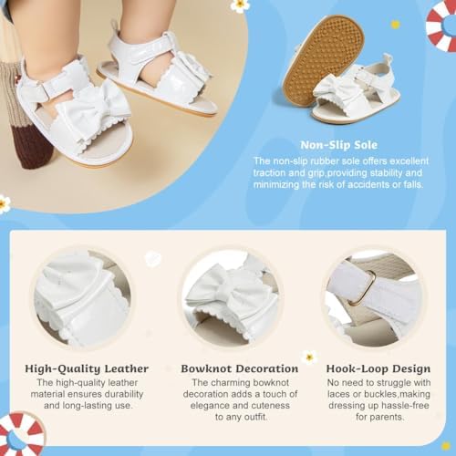 KIDSUN Baby Infant Girls Boys Sandals Non Slip Rubber Sole Summer Beach Outdoor First Walker Crib Shoes