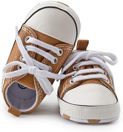 KIDSUN Unisex Baby Boy Girl Canvas Sneaker Soft Sole Infant Lace Up Newborn Ankle Toddler First Walkers Crib Shoes