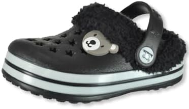 Koala Baby Baby Boys' Fur Clogs Shoes - Black 12-18 Months