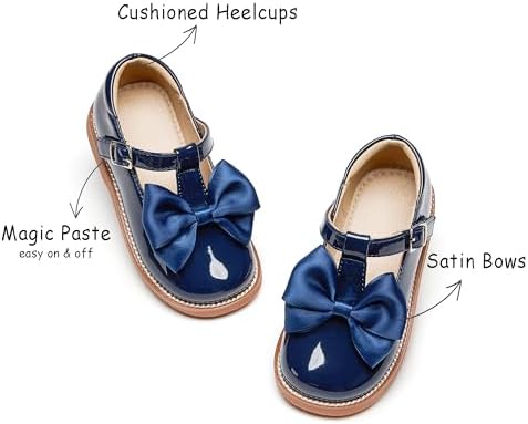 Kolan Todder Little Girls Oxford Shoes Mary Jane T-Strap School Uniform Party Dress Flat Shoes