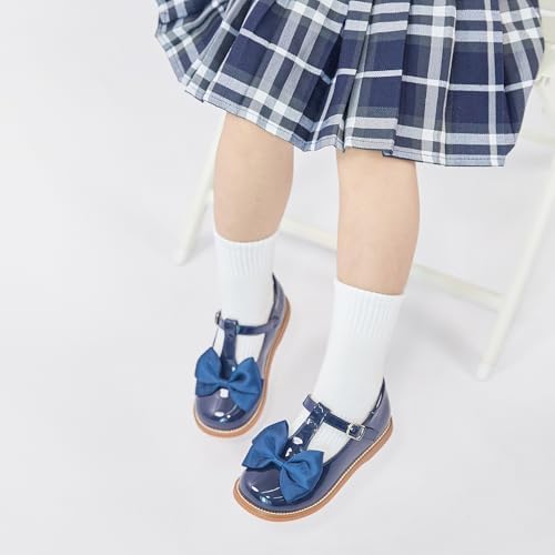 Kolan Todder Little Girls Oxford Shoes Mary Jane T-Strap School Uniform Party Dress Flat Shoes