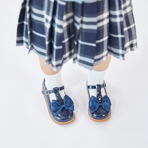 Kolan Todder Little Girls Oxford Shoes Mary Jane T-Strap School Uniform Party Dress Flat Shoes
