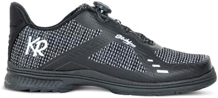 KR Strikeforce Jet FT Black/Silver Right Hand Medium & Wide Men's Performance Bowling Shoe