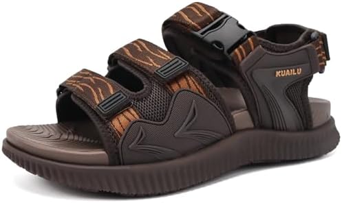 KuaiLu Mens Hiking Sandals with Arch Support Orthopedic Walking Recovery Sandals for Plantar Fasciitis Open Toe Summer Athletic Sport Comfortable Cushion Breathable Outdoor Water Sandals Size7-13